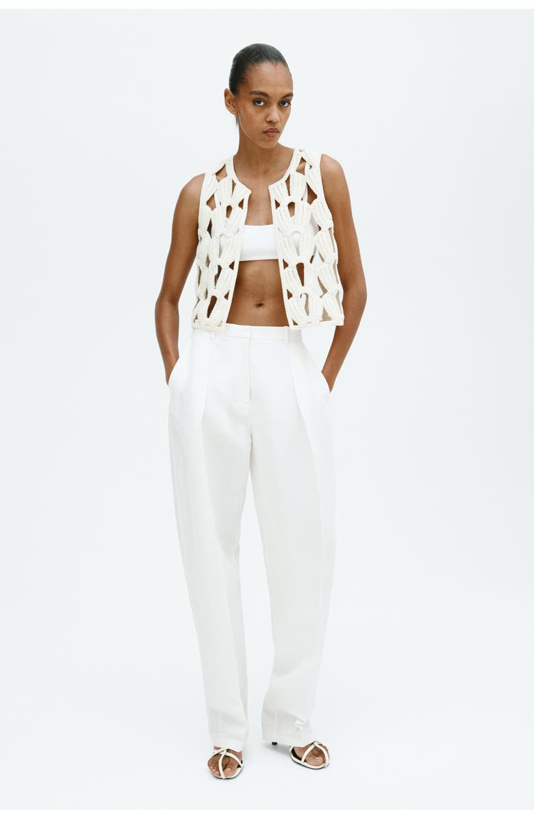 H&M Crochet-look vest, Main, color, Cream