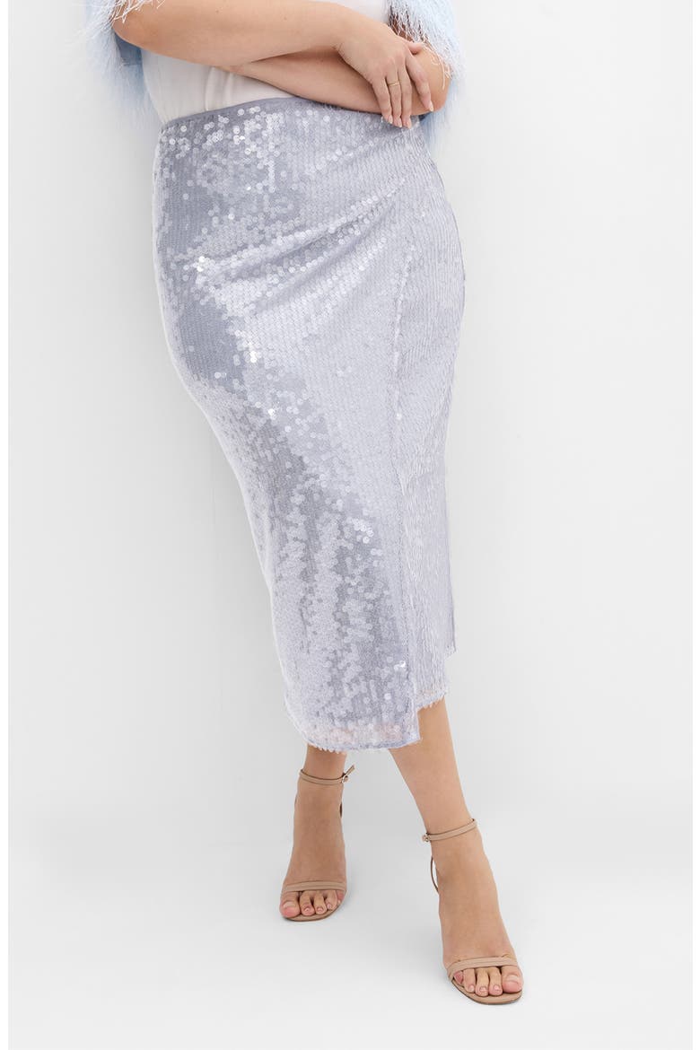 Sequin Midi Skirt, Main, color, SKY BLUE
