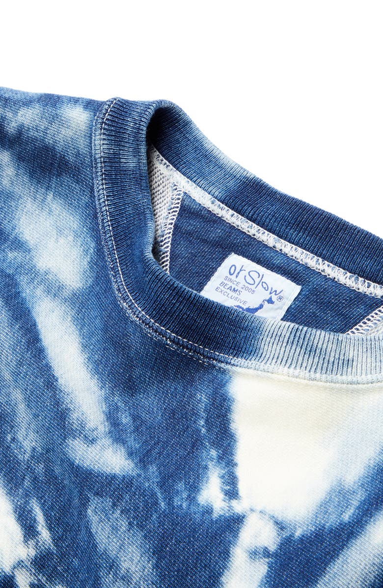 orSlow Indigo Tie Dye Sweatshirt, Alternate, color,