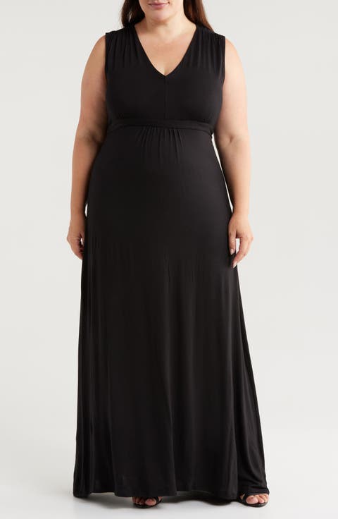 Sleeveless Jersey Maxi Dress (Plus)