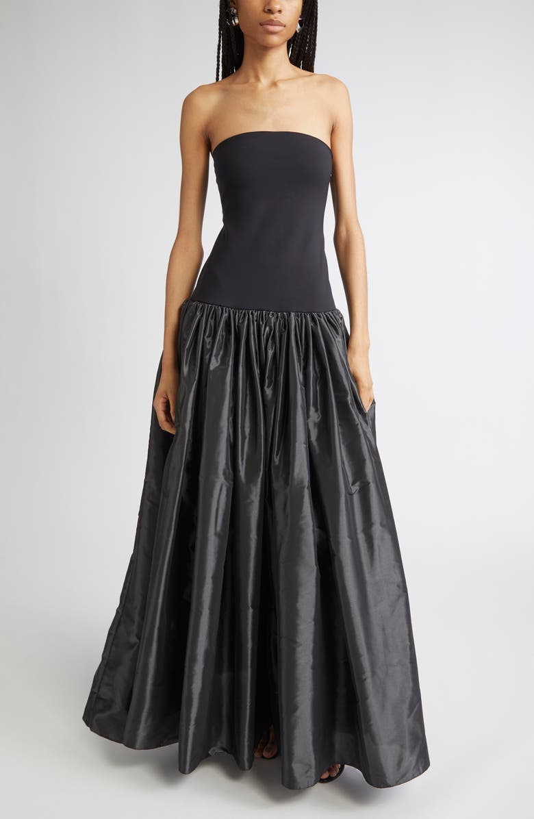 Coperni Bustier Princess Jersey & Taffeta Ballgown, Main, color, 