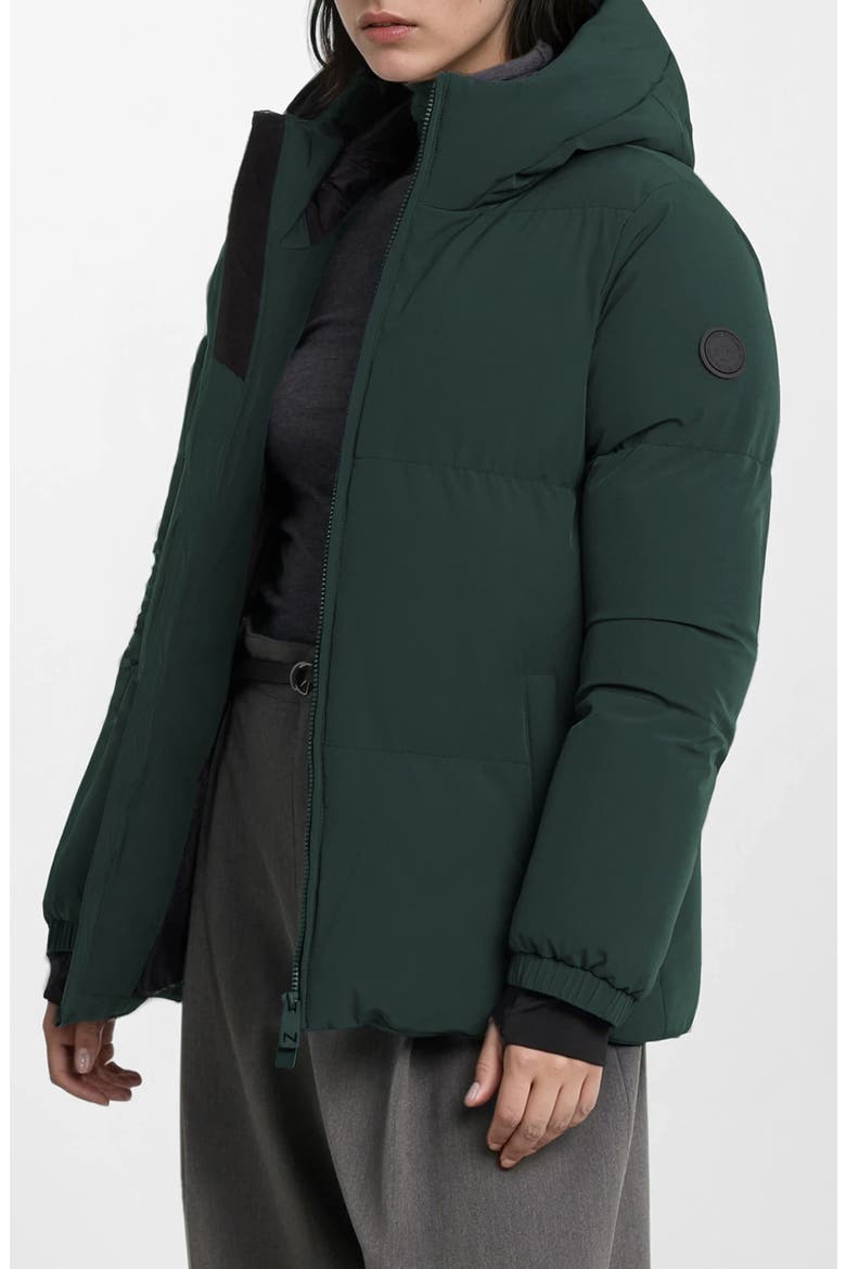 Stacy Water Resistant Hooded Puffer Jacket, Alternate, color, FOREST
