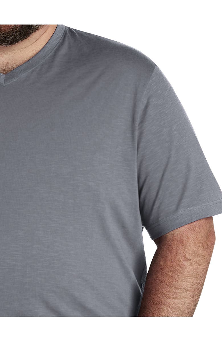 Harbor Bay by DXL Big & Tall Slub Knit V-Neck T-Shirt, Alternate, color, Castlerock