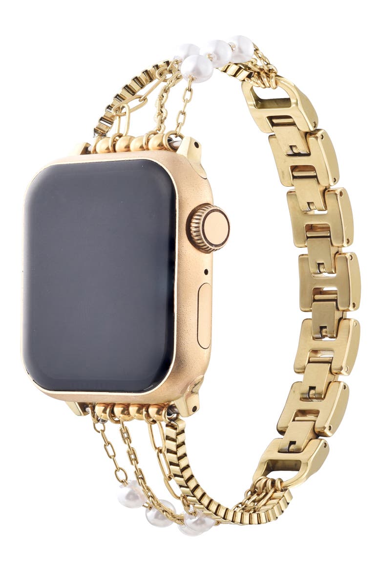 Cape Stainless Steel Apple Watch® Watchband, Alternate, color, GOLD