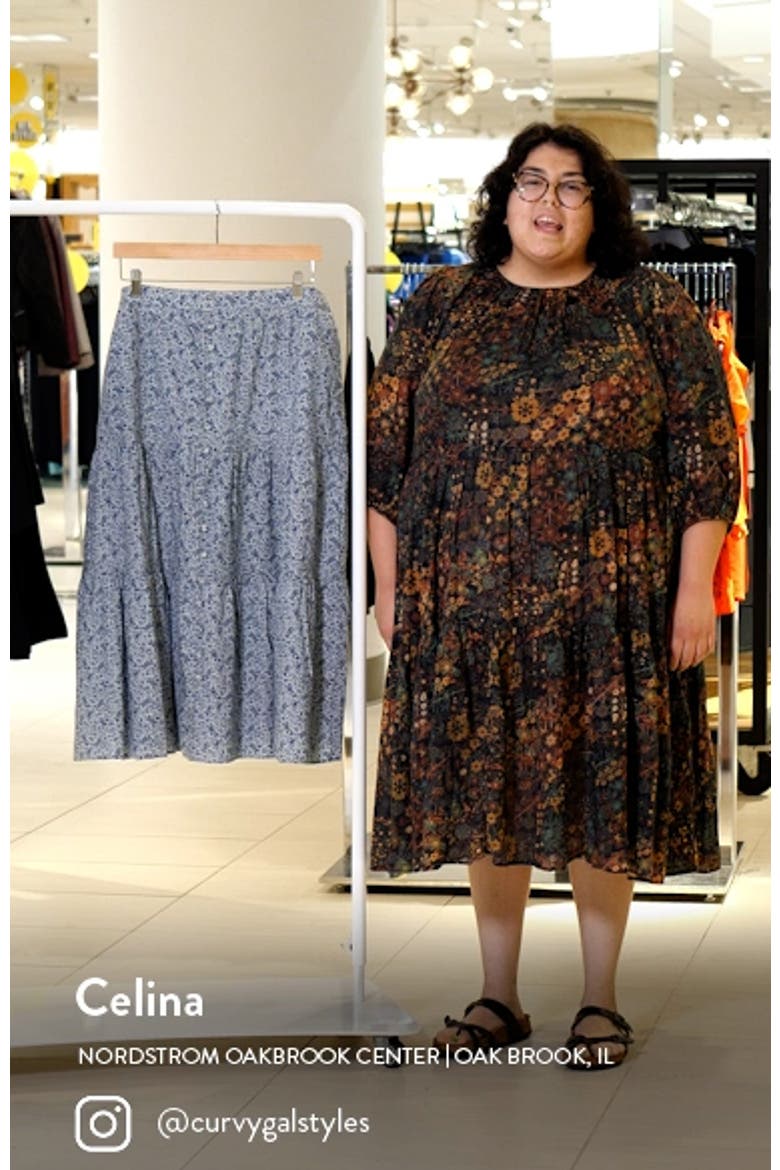 Florentine Floral Button Front Tiered Maxi Skirt video