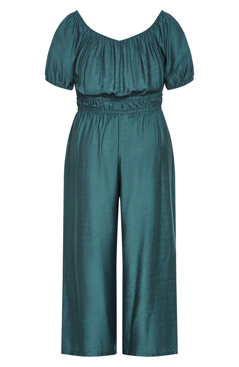 City Chic Erica Wide Leg Jumpsuit, Alternate, color, Foliage Green