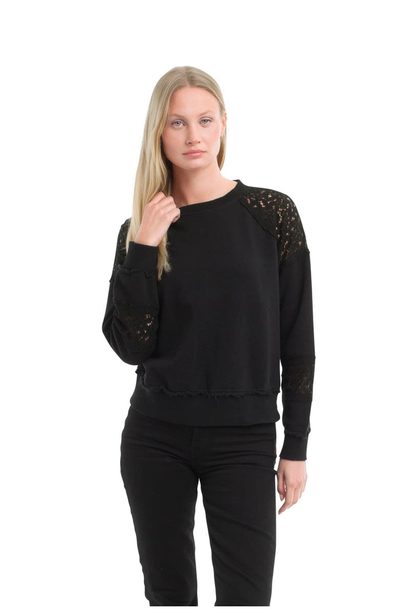 WILT Clothing Sweatshirt with Lace Details, Alternate, color, Transparent Yellow