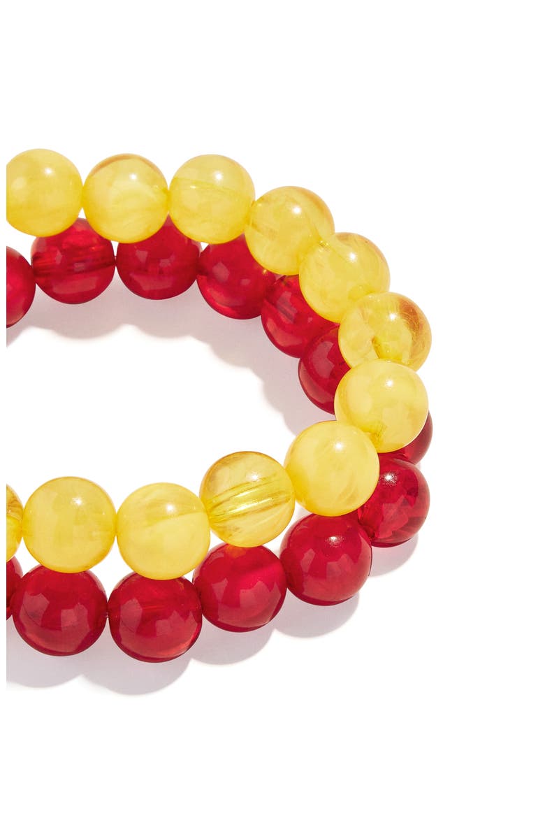 Jane Set of 2 Beaded Bracelets, Alternate, color, RED
