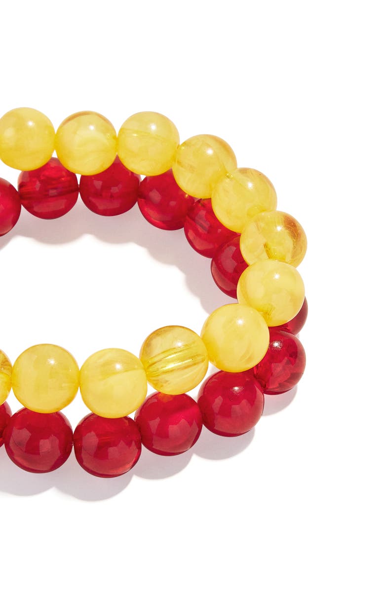BaubleBar Jane Set of 2 Beaded Bracelets, Alternate, color, Red