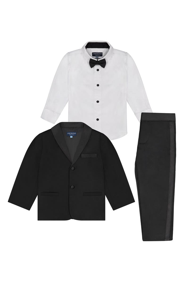 Andy & Evan Kids' Four-Piece Tuxedo Set, Alternate, color, Black