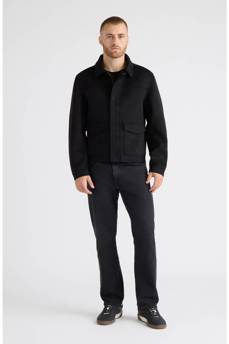 Karl Faux Suede Jacket, Alternate, color, BLACK
