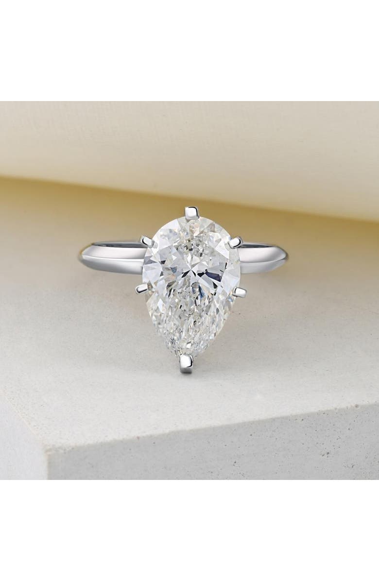 Bliss Diamond 3CT Platinum Pear Shaped Diamond 6-Prong Solitaire Engagement Ring Lab Grown, Alternate, color, Platinum