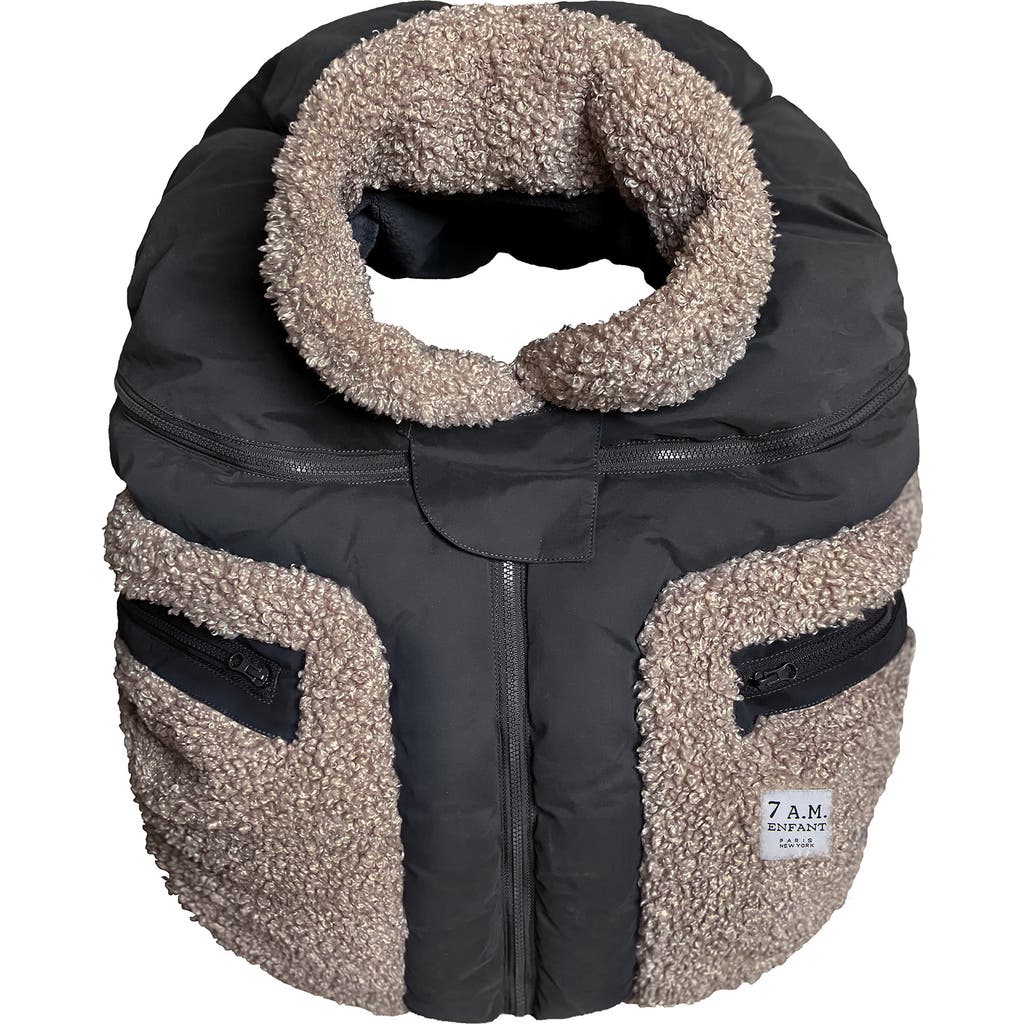 7 A.M. Enfant 7 A.M. Faux Shearling Trim Car Seat Cocoon in Oatmeal Teddy  product