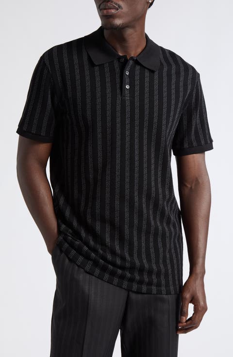 Greca Stripe Jacquard Polo