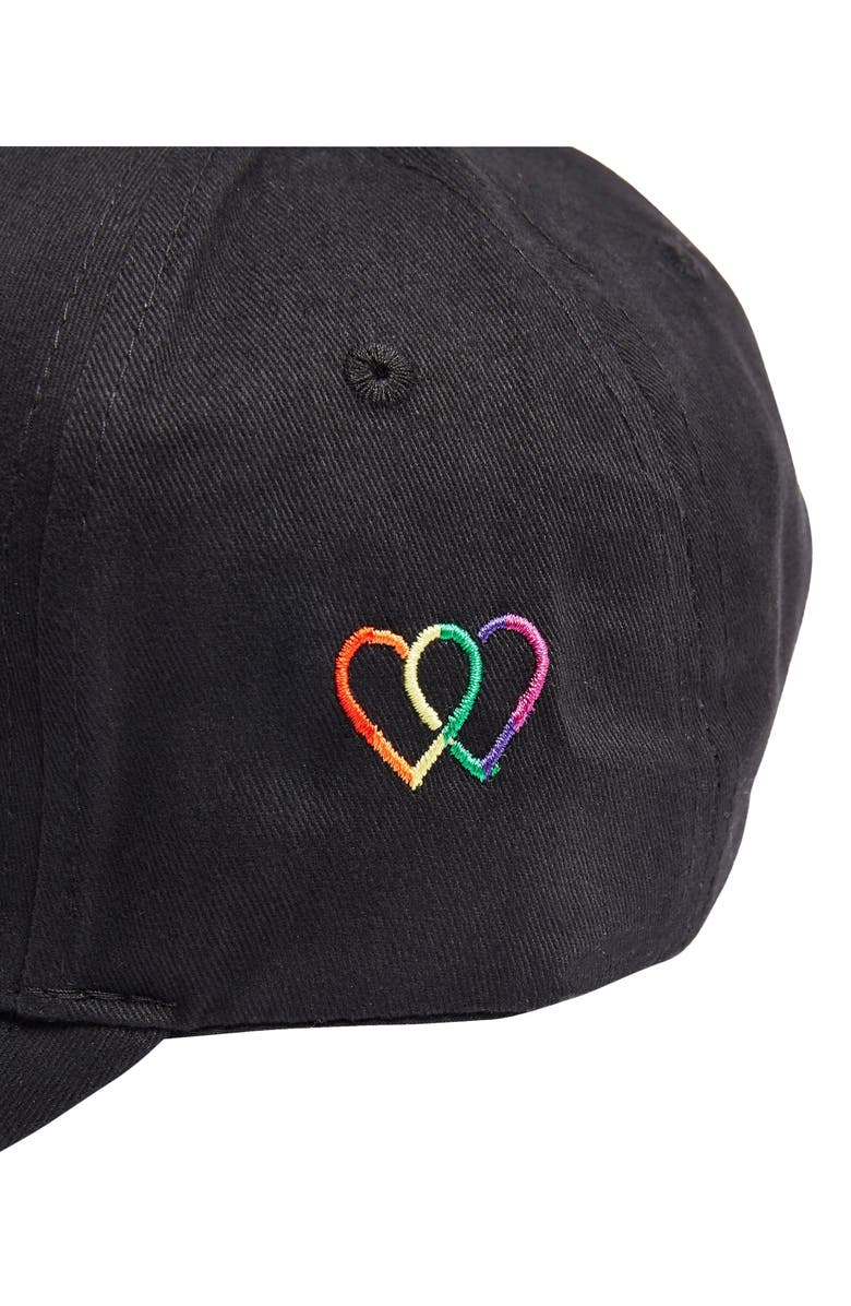 Topman Rainbow Hearts Embroidered Baseball Cap, Alternate, color, 