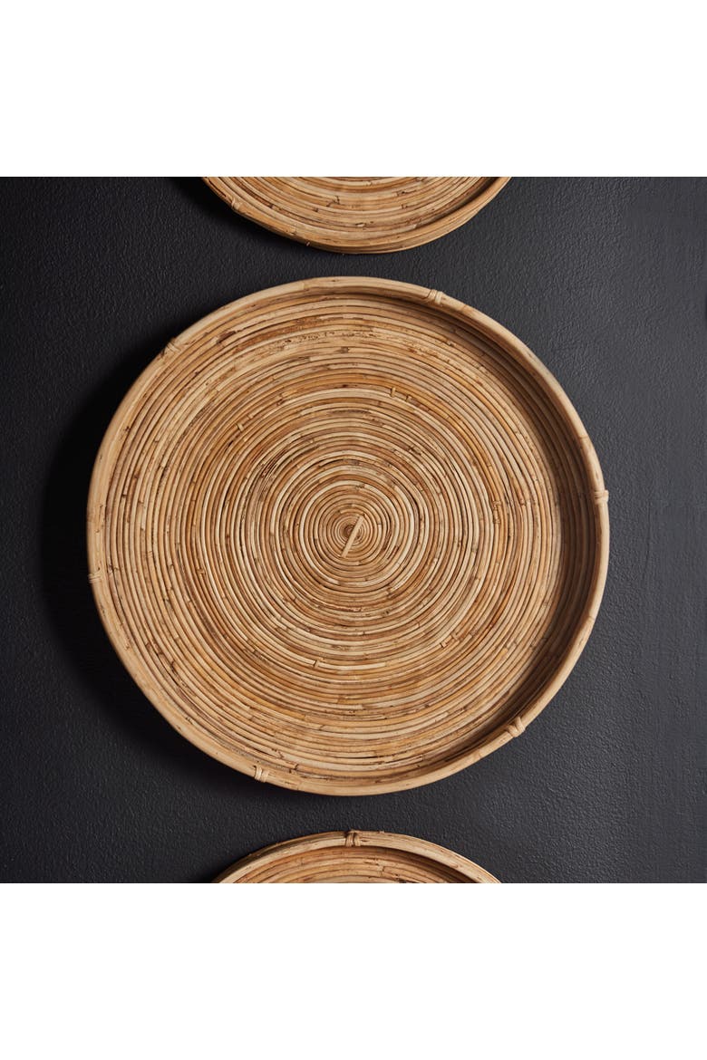Cane Rattan Round Tray Set of 3, Alternate, color, Beige