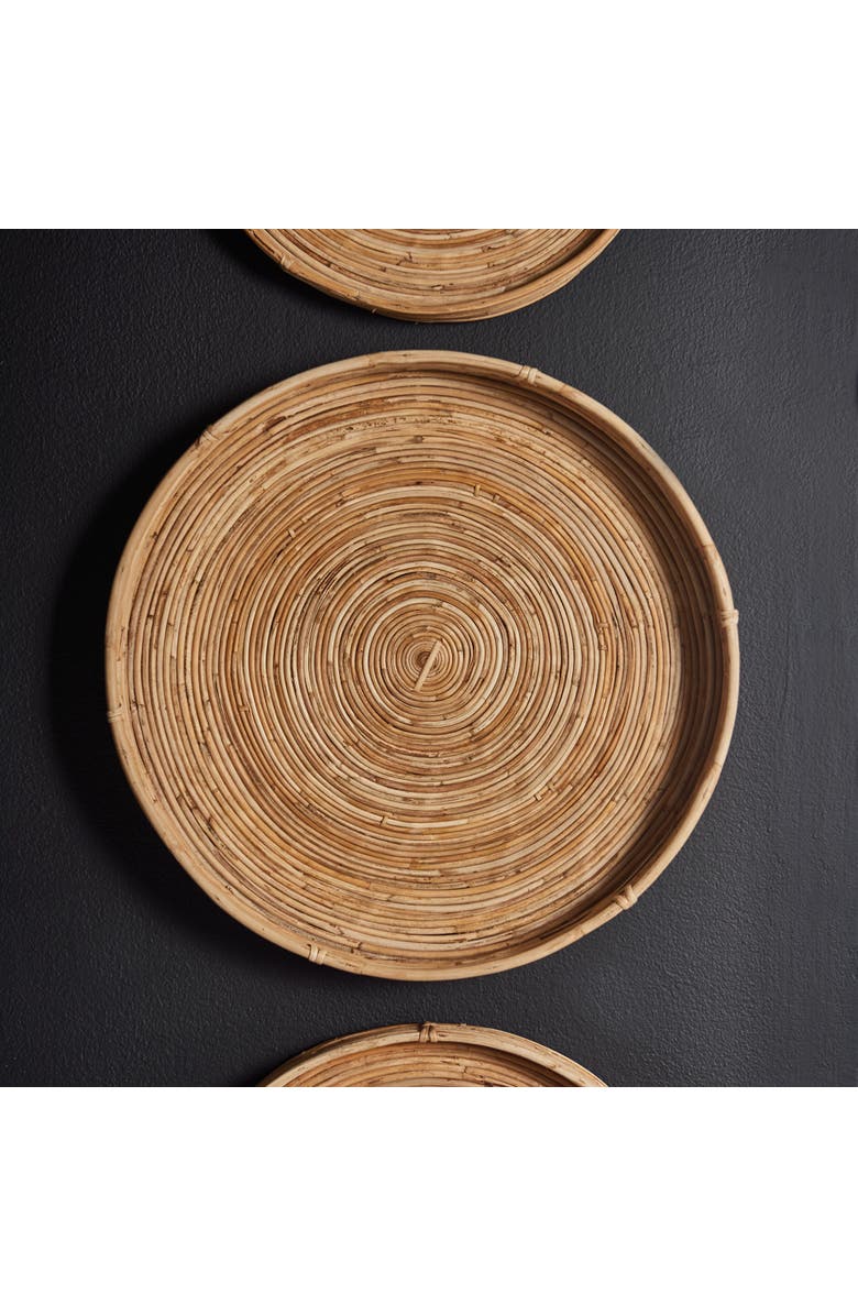 Napa Home & Garden Cane Rattan Round Tray Set of 3, Alternate, color, Beige