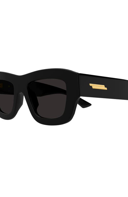 Bottega Veneta Recycled Acetate Rectangle Sunglasses In Black