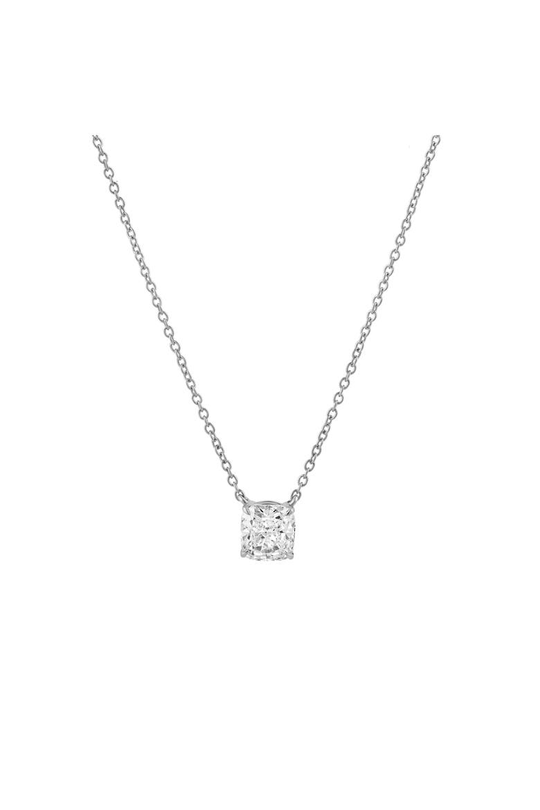 Cushion Chic 14K Gold Lab Grown Diamond Necklace - 0.75 ct, Main, color, 14K White Gold