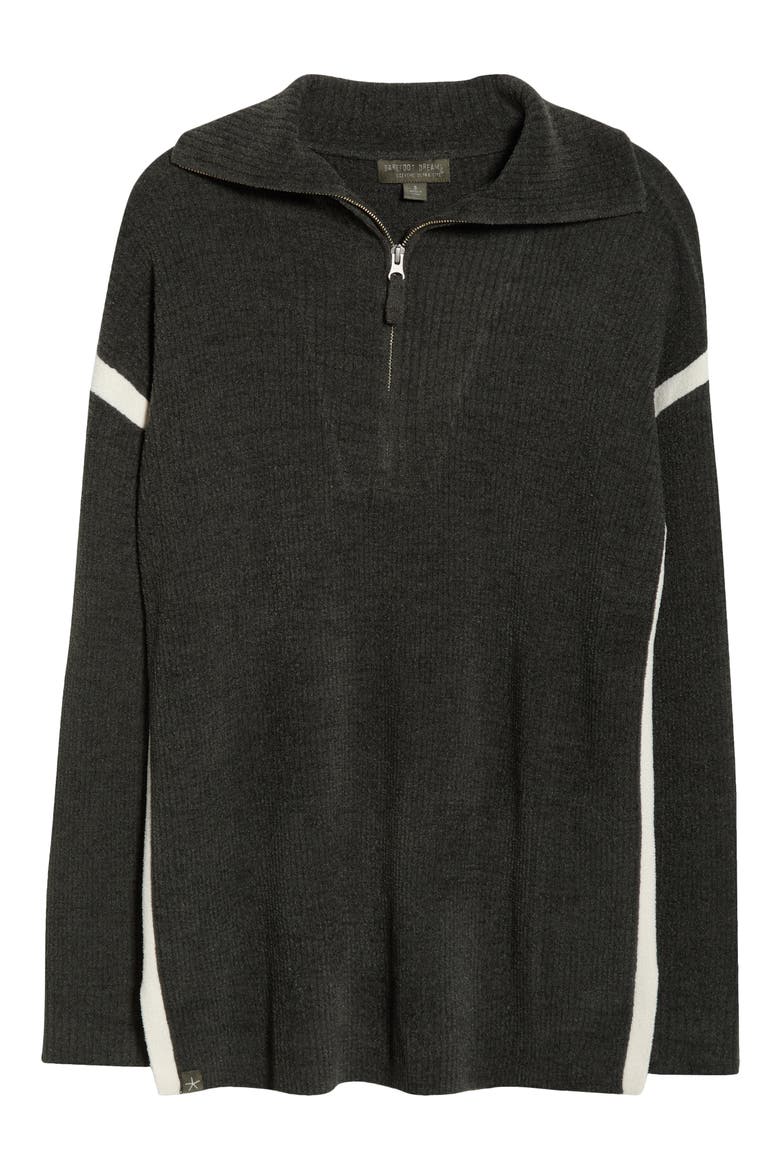 CozyChic Ultra Lite® Side Stripe Half Zip Pullover, Alternate, color, DARK MOSS-PEARL
