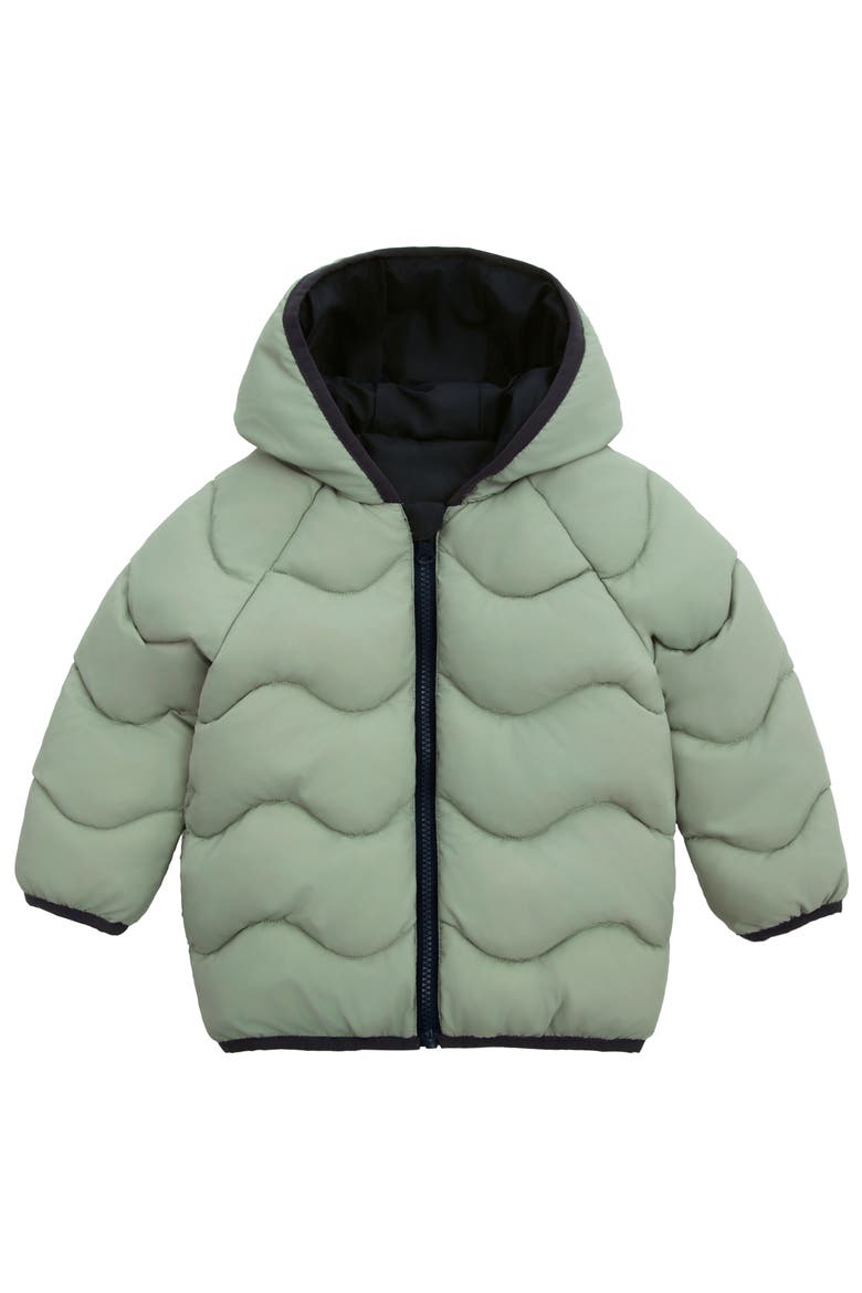 Kids' Reversible Hooded Puffer Jacket, Main, color, Green