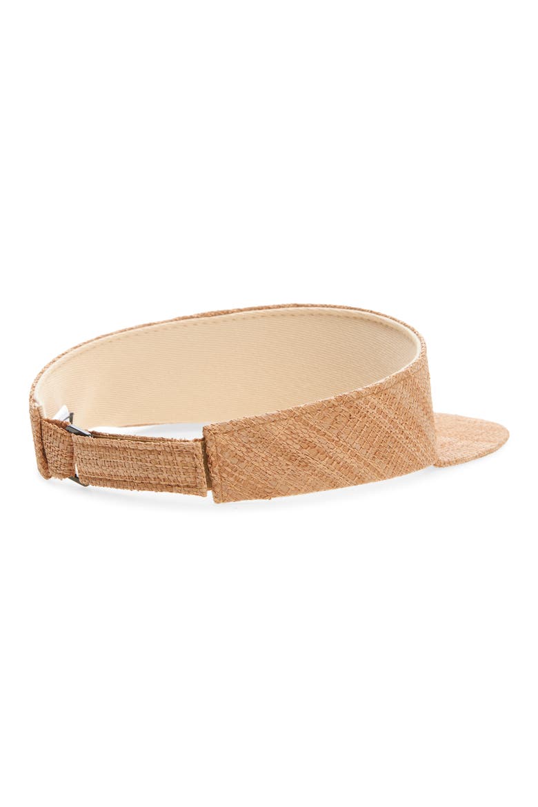 Monogram Straw Visor, Alternate, color, BROWN