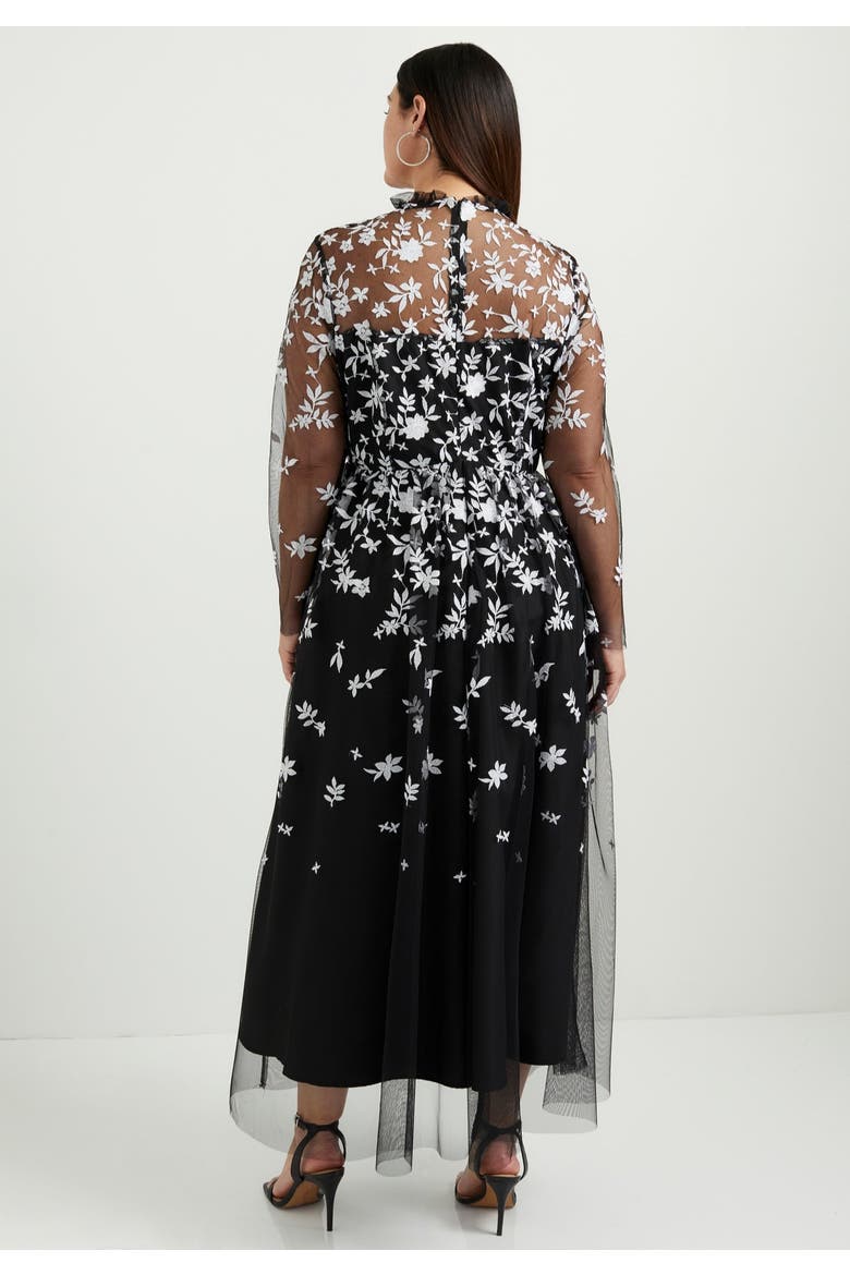 Mesh Overlay Maxi Dress, Alternate, color, BOTANICAL BLISS