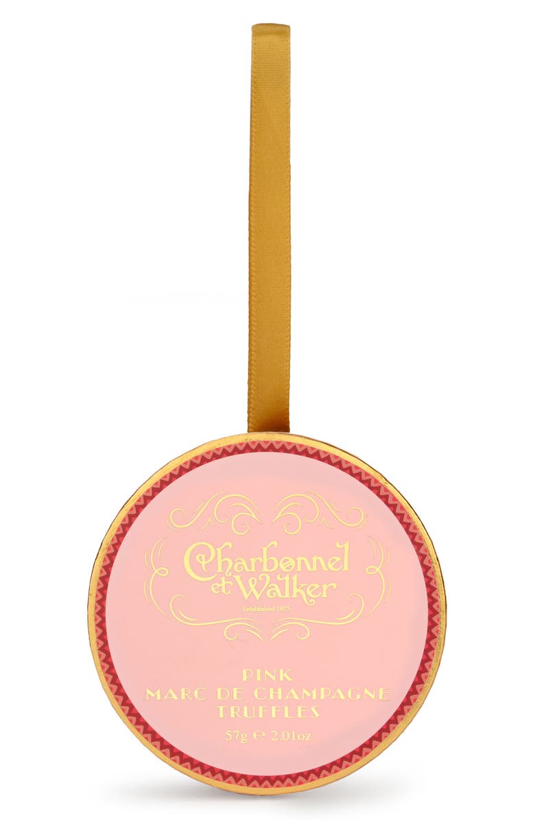 Charbonnel et Walker Pink Marc de Champagne Truffle Ornament Box, Alternate, color, 