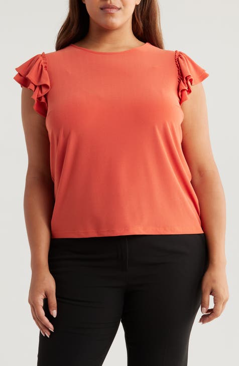 Double Ruffle Knit Top (Plus Size)