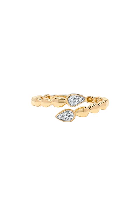 14K Yellow Gold Diamond Bypass Ring - 0.16ct.