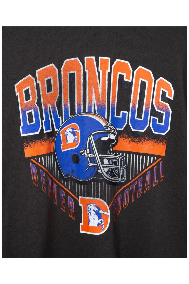 Denver Broncos Drop Shoulder Cotton Sweatshirt, Alternate, color, VINTAGE BLACK