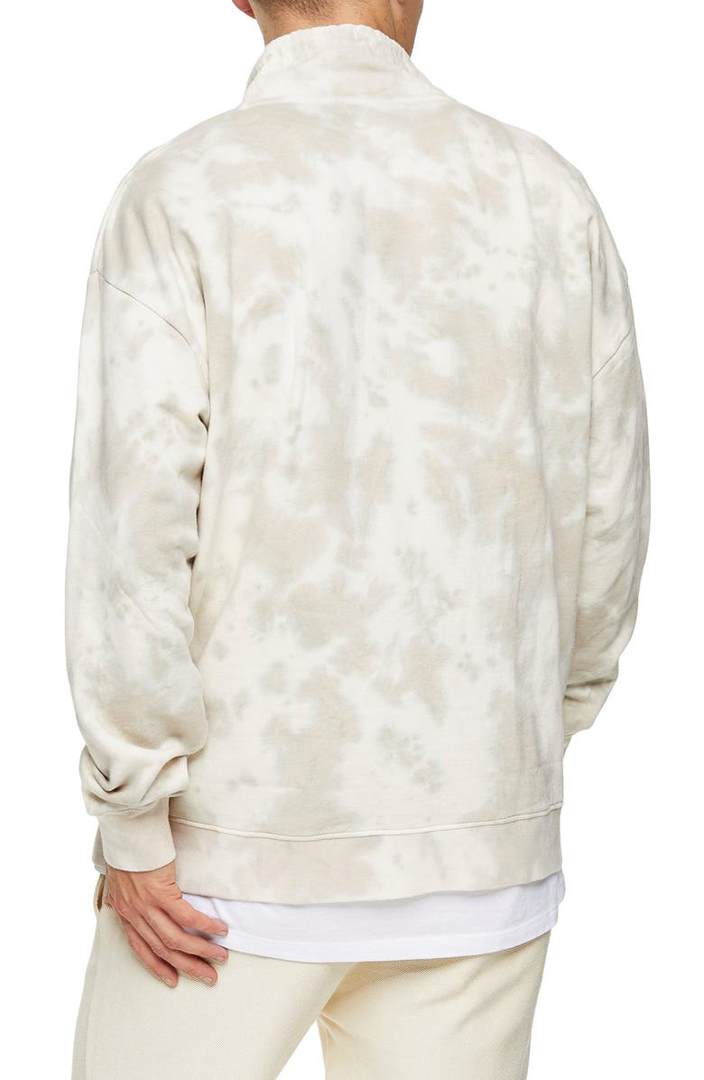 Topman Western Utility Marbled Quarter Zip Pullover, Alternate, color, 