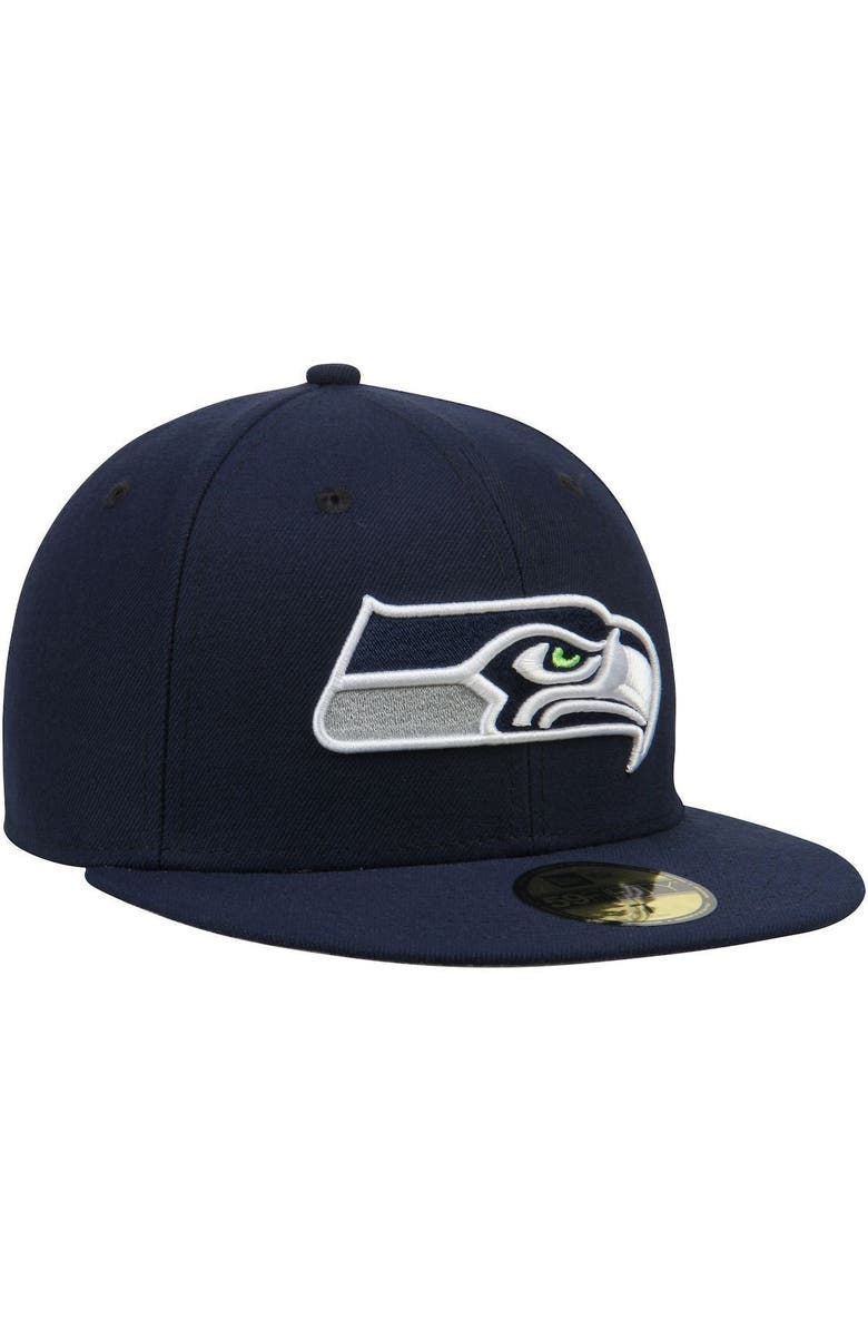 New Era Men's New Era College Navy Seattle Seahawks Omaha 59FIFTY Fitted Hat, Alternate, color, 