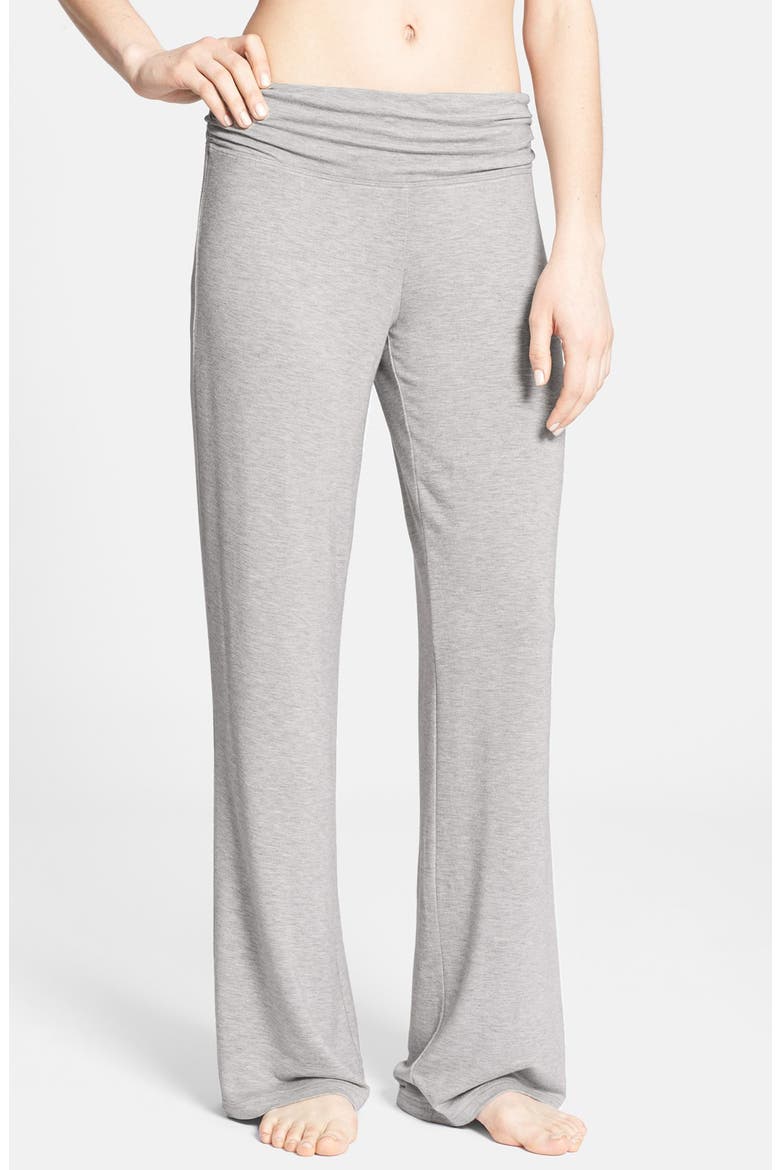 Ruched Waist Lounge Pants, Main, color, FAIR HEATHER
