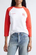 Sporty & Rich x Yankees Serif Cotton Baseball T-Shirt