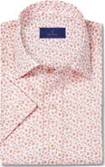 David Donahue Crab Print Lyocell Short Sleeve Shirt