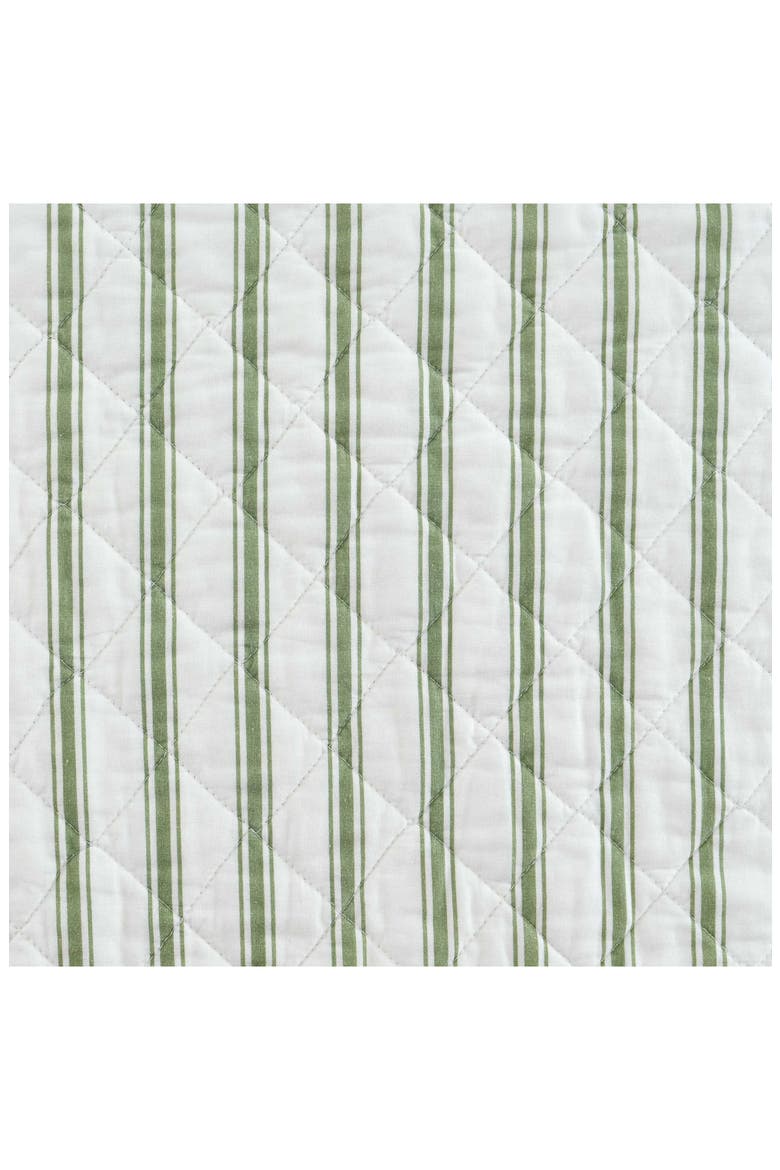 Ticking Stripe Cotton Quilt Set, Alternate, color, WHITE/ VINE GREEN
