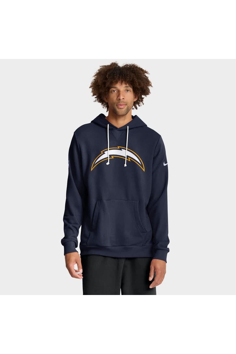 Men's Nike Navy Los Angeles Chargers Sideline Standard Issue Alt 2 Dri-FIT Hoodie, Main, color, Navy