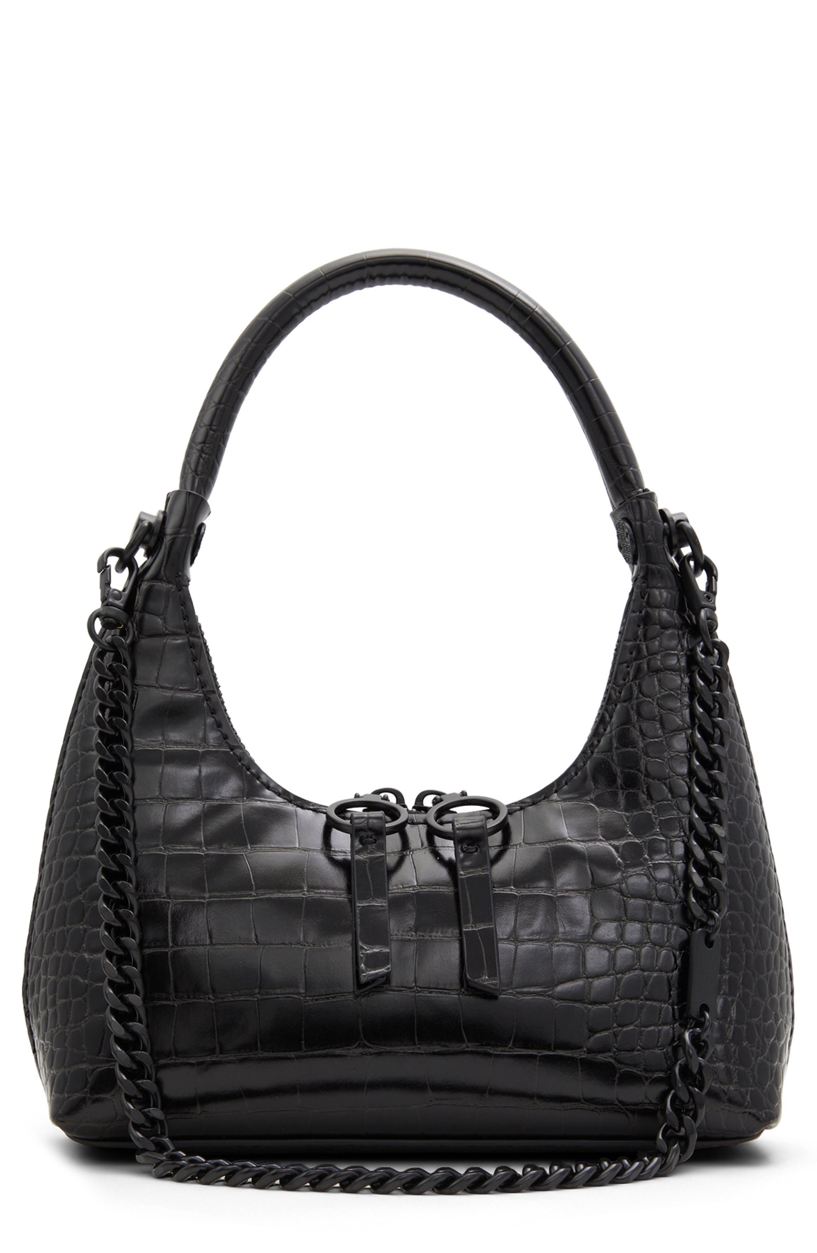 ALDO Yvanax Croc Embossed Faux Leather Top Handle Bag, Main, color, 