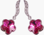 Modenaire Crystal Flower Drop Earrings