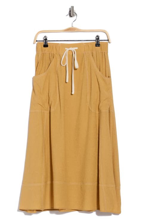 Topstitched A-Line Skirt