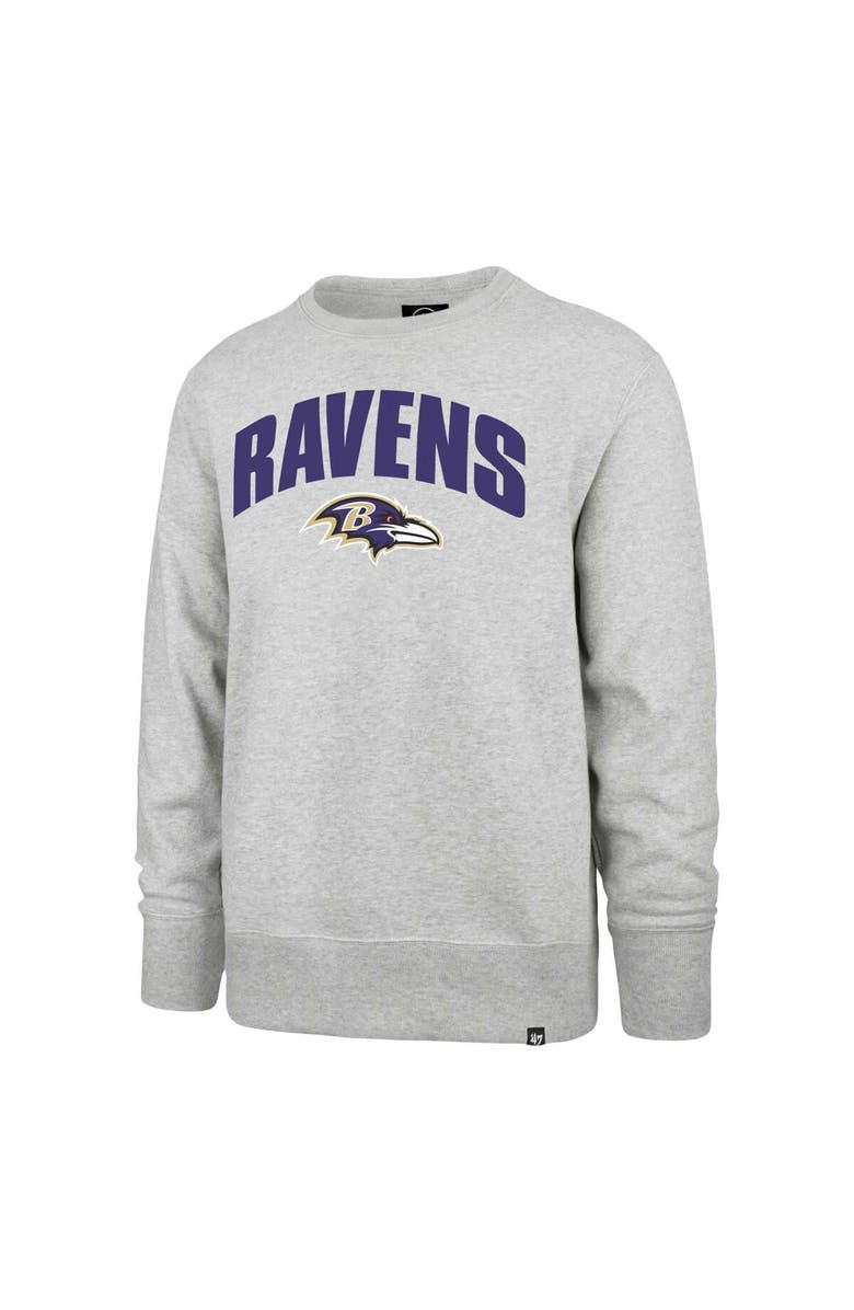 '47 Men's '47 Gray Baltimore Ravens Headline Pullover Sweatshirt, Alternate, color, 