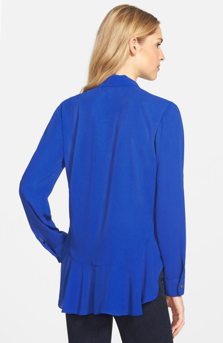 Vince Camuto Tie Neck Ruffled Hem Blouse, Alternate, color,