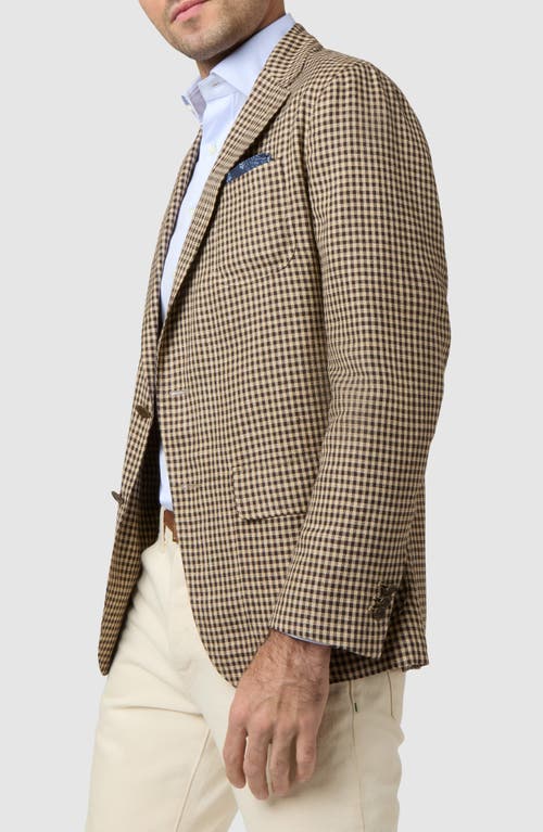 Sid Mashburn Ghost Check Cotton & Silk Blend Sport Coat In Chocolate/sand Check Hopsack