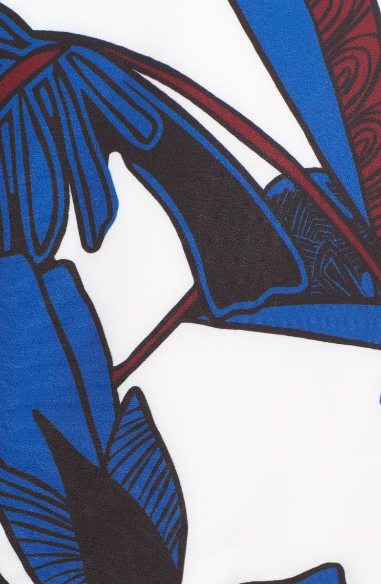 Ted Baker London 'Avanna' Woodblock Leaf Print Shift Dress, Alternate, color, White