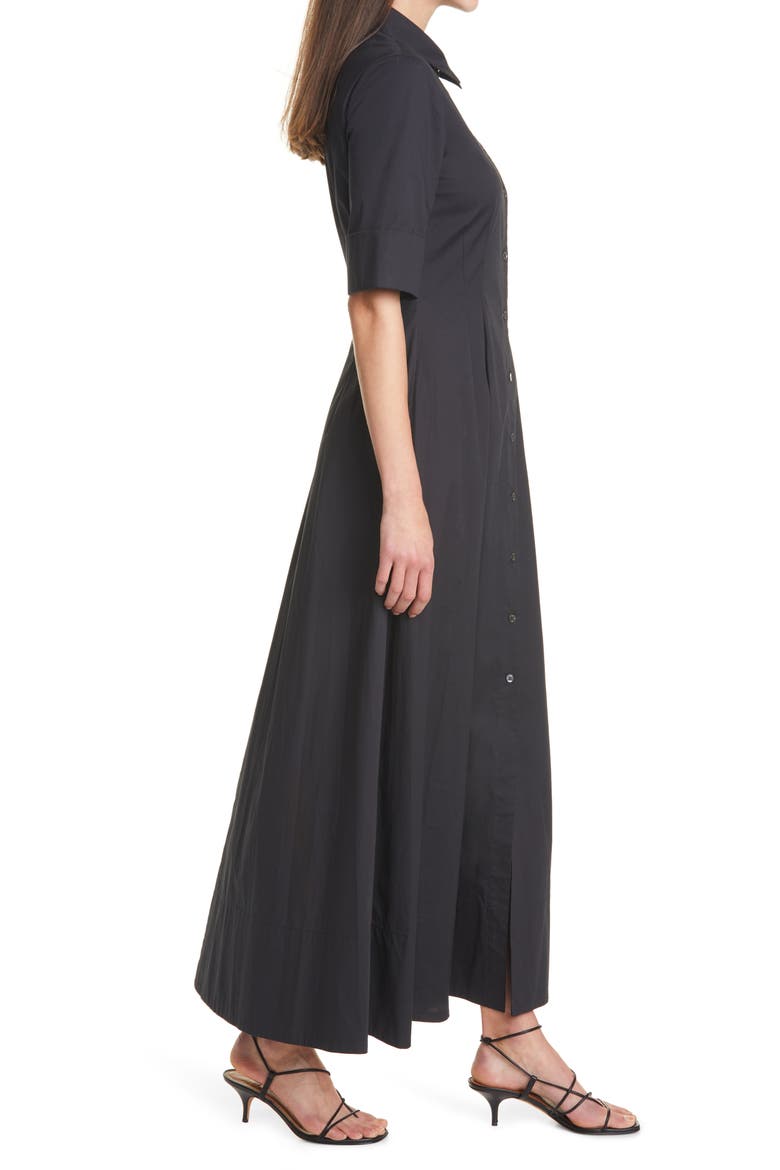 Joan A-Line Shirtdress, Alternate, color, BLACK