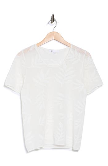 Daniel Rainn Cotton Jacquard Short Sleeve Sweater
