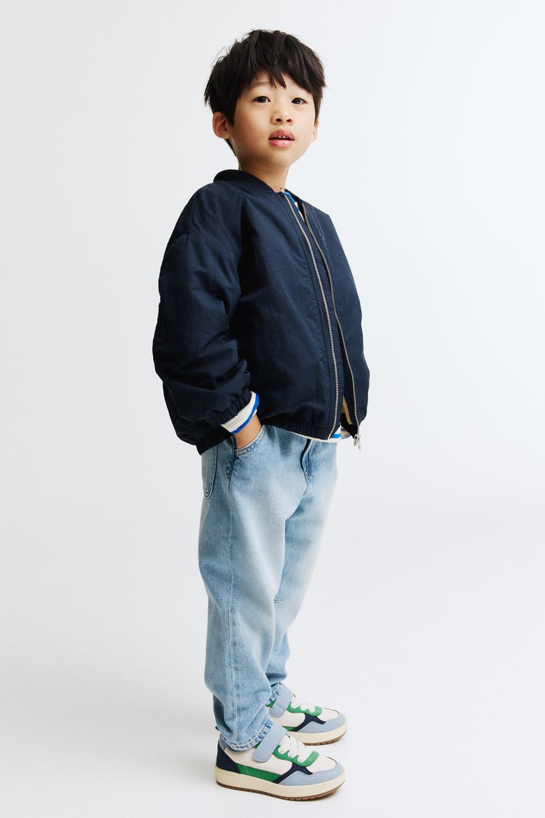 Teddy-lined Bomber Jacket, Alternate, color, Navy blue