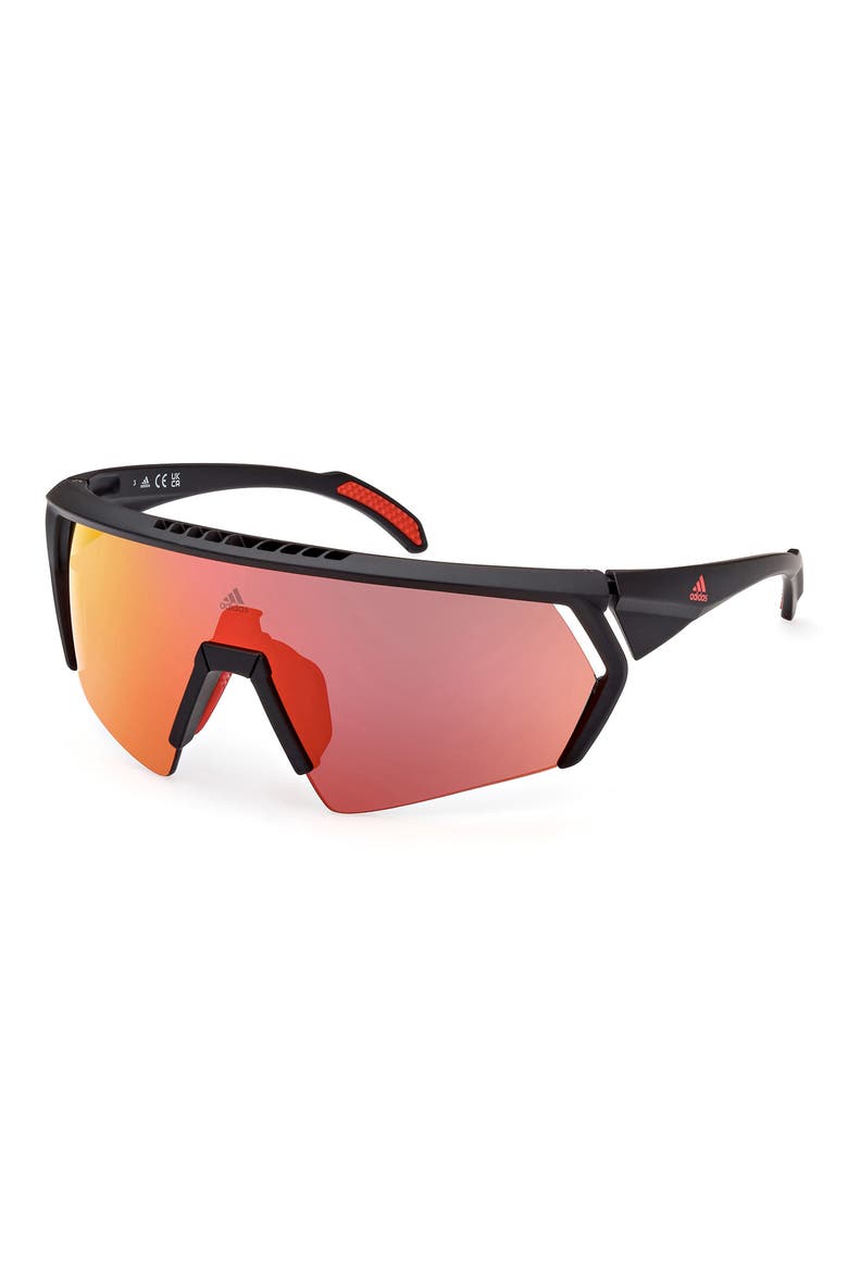 00mm Shield Sunglasses, Alternate, color, MATTE BLACK / BORDEAUX MIRROR