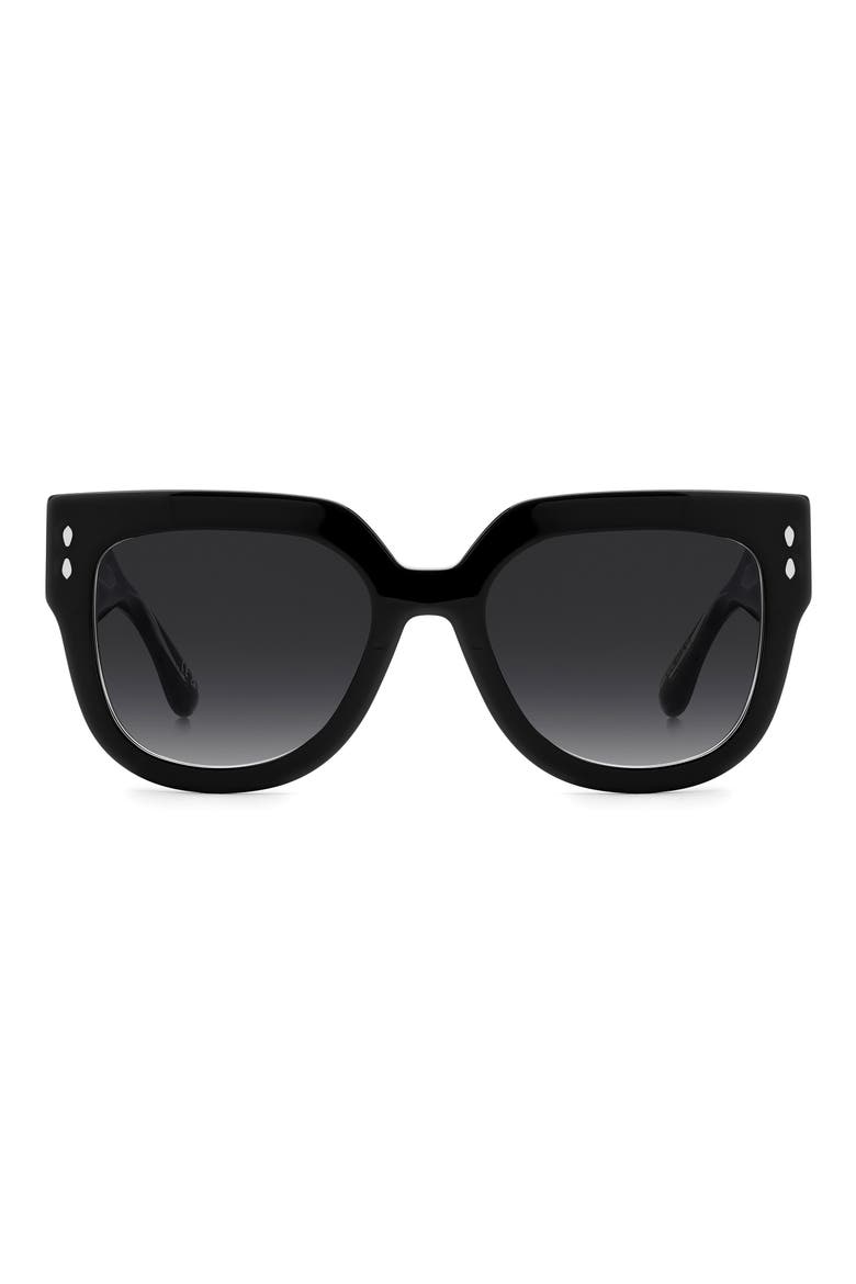 53mm Square Sunglasses, Main, color, BLACK/ DARK GREY SF